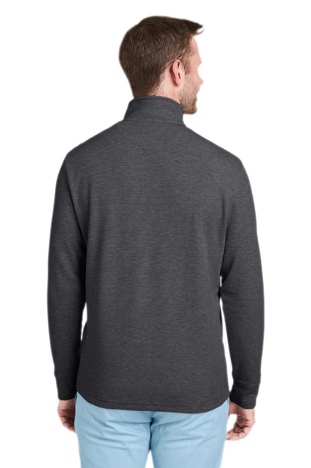 Vineyard Vines K002708 Mens Saltwater 1/4 Zip Sweatshirt Jet Black Model Back