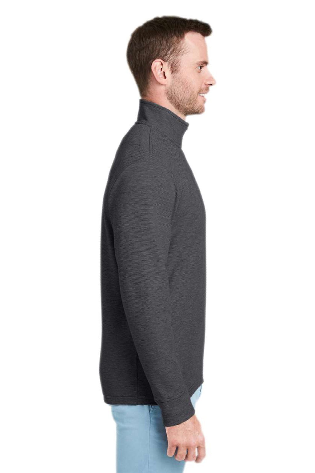 Vineyard Vines K002708 Mens Saltwater 1/4 Zip Sweatshirt Jet Black Model Side