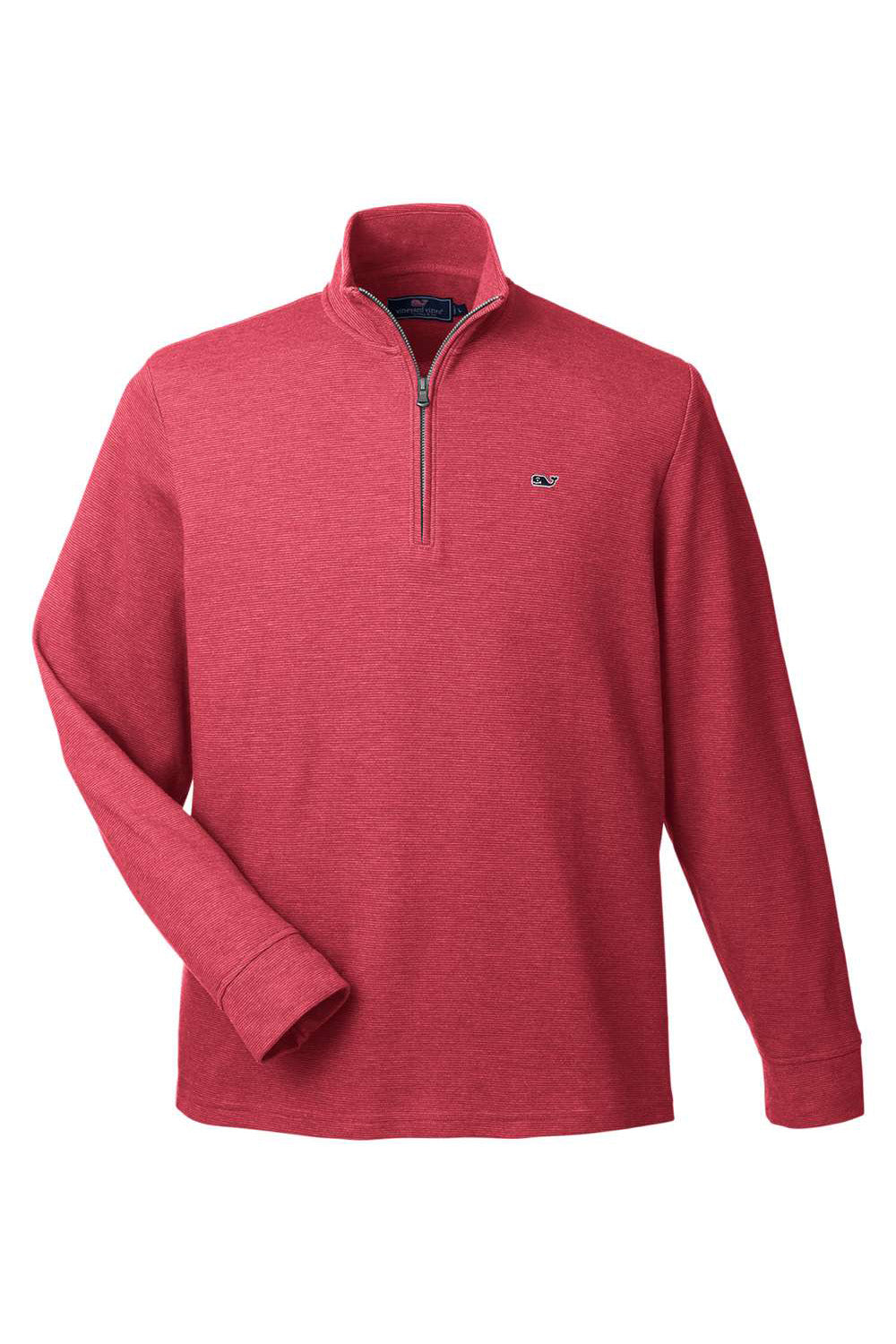 Vineyard Vines K002708 Mens Saltwater Moisture Wicking 1/4 Zip Sweatshirt Lobster Reef Pink Flat Front