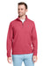 Vineyard Vines K002708 Mens Saltwater 1/4 Zip Sweatshirt Lobster Reef Pink Model Front