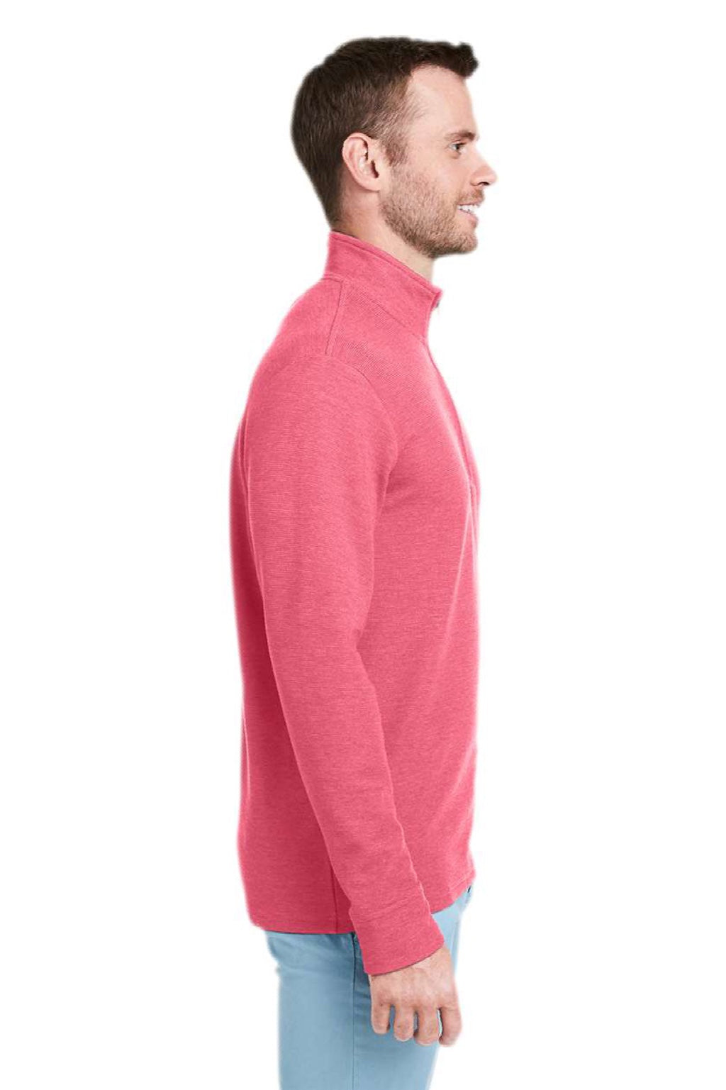 Vineyard Vines K002708 Mens Saltwater 1/4 Zip Sweatshirt Sailors Red Model Side