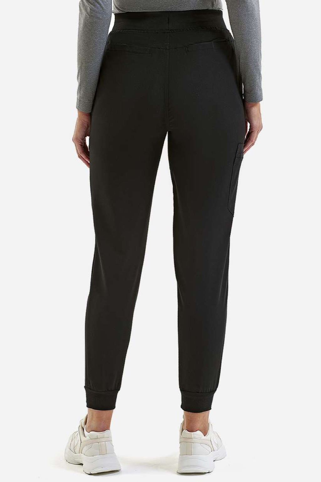 Onna NN610 Unisex Energized Stretch Jogger Scrub Pants w/ Pockets Black Model Back