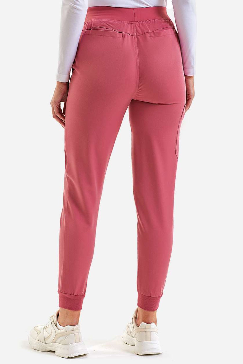 Onna NN610 Unisex Energized Stretch Jogger Scrub Pants w/ Pockets Calm Pink Model Back