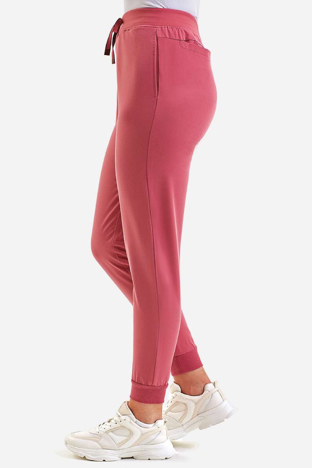 Onna NN610 Unisex Energized Stretch Jogger Scrub Pants w/ Pockets Calm Pink Model Side