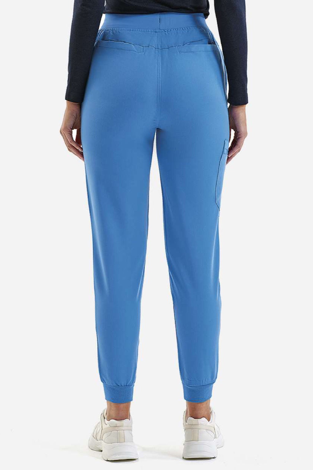 Onna NN610 Unisex Energized Stretch Jogger Scrub Pants w/ Pockets Ceil Blue Model Back