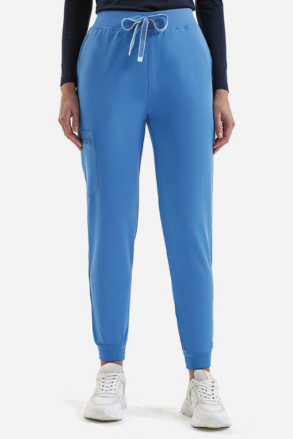 Onna NN610 Unisex Energized Stretch Jogger Scrub Pants w/ Pockets Ceil Blue Model Front