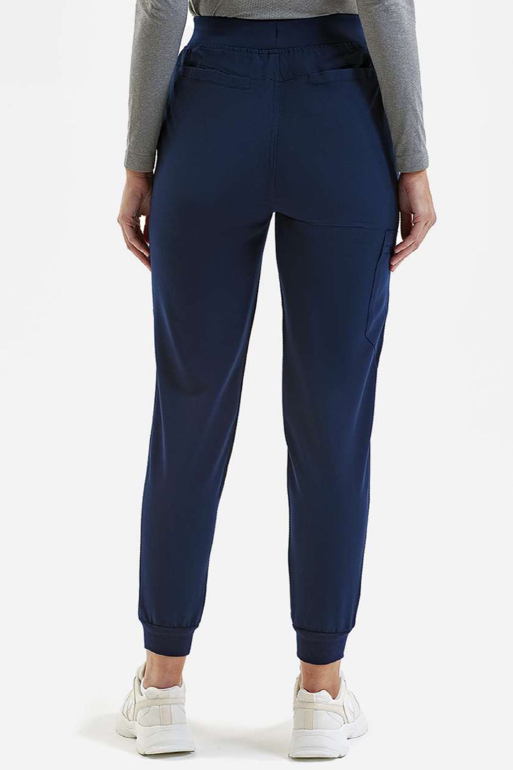 Onna NN610 Unisex Energized Stretch Jogger Scrub Pants w/ Pockets Navy Blue Model Back