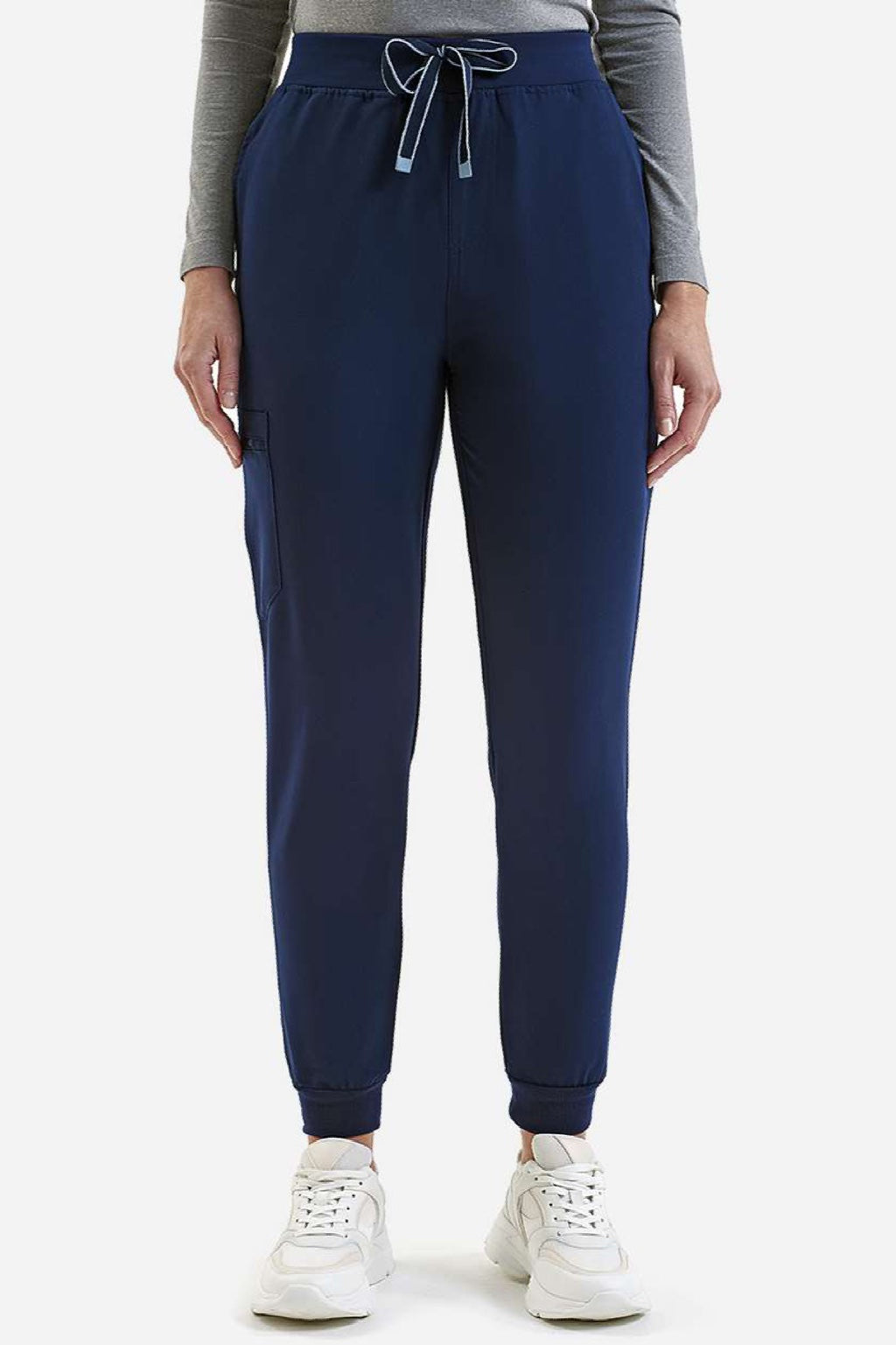 Onna NN610 Unisex Energized Stretch Jogger Scrub Pants w/ Pockets Navy Blue Model Front