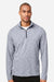 North End NE415 Mens Eclipse Jacquard 1/4 Zip Sweatshirt Heather Classic Navy Blue Model Front
