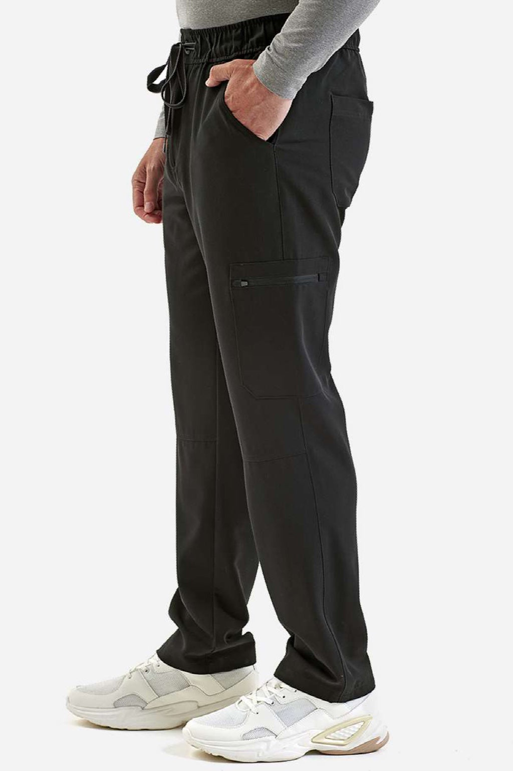 Onna NN500 Unisex Relentless Stretch Cargo Scrub Pants Black Model Side