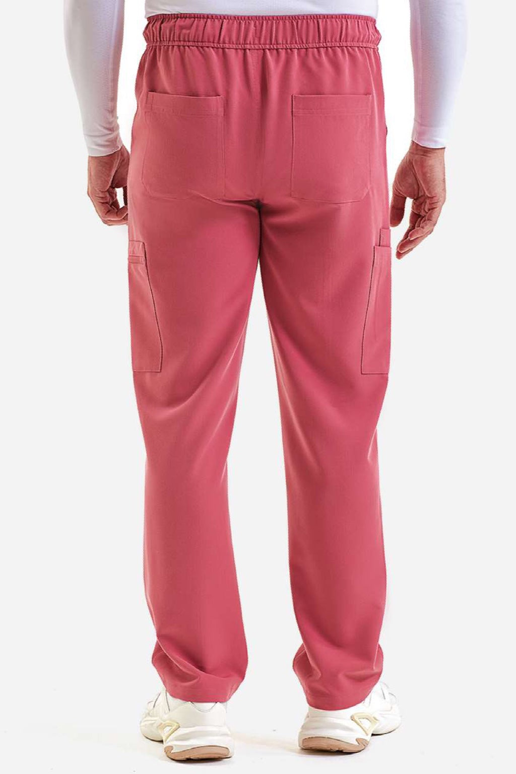Onna NN500 Unisex Relentless Stretch Cargo Scrub Pants Calm Pink Model Back