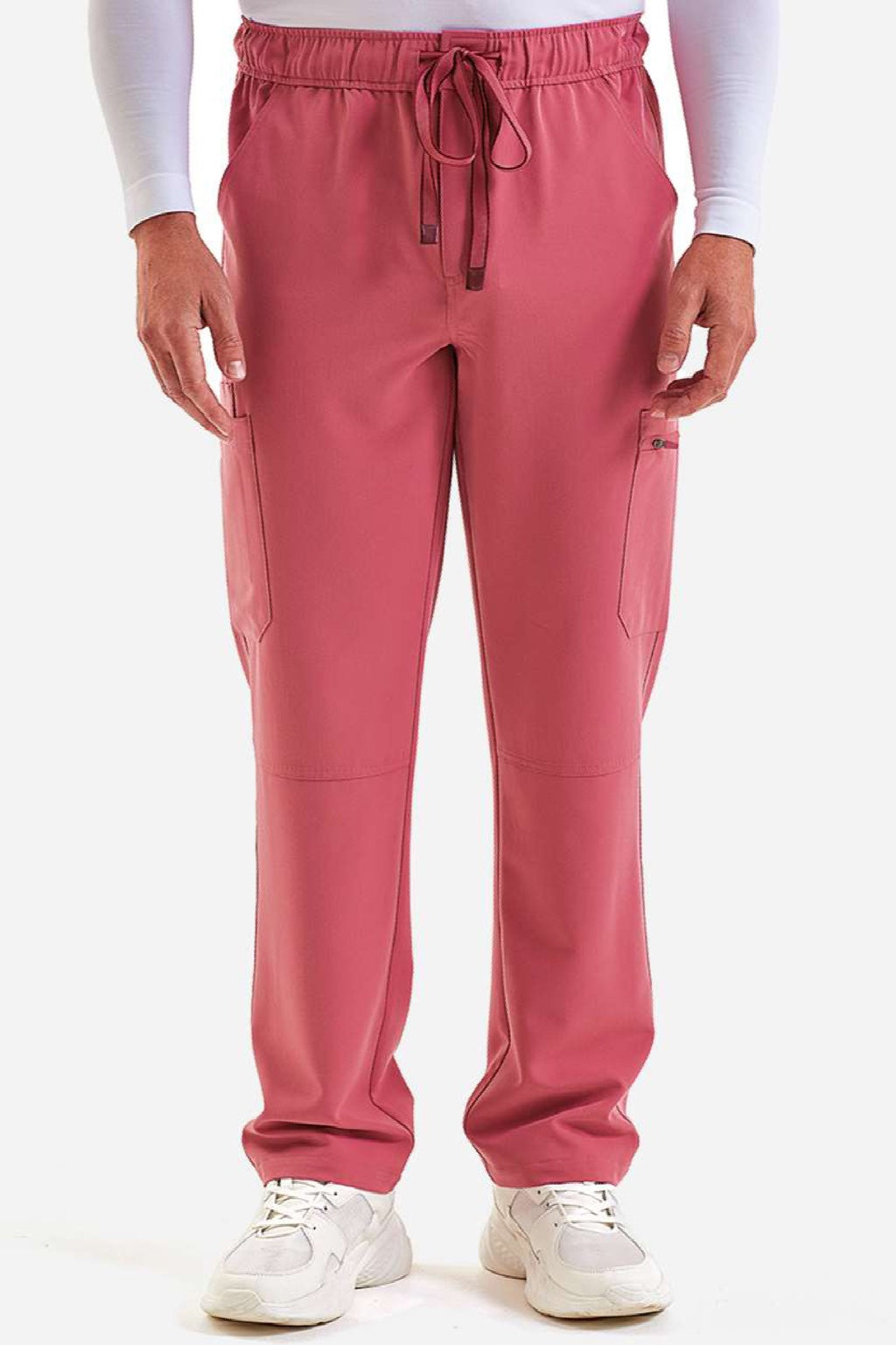 Onna NN500 Unisex Relentless Stretch Cargo Scrub Pants Calm Pink Model Front