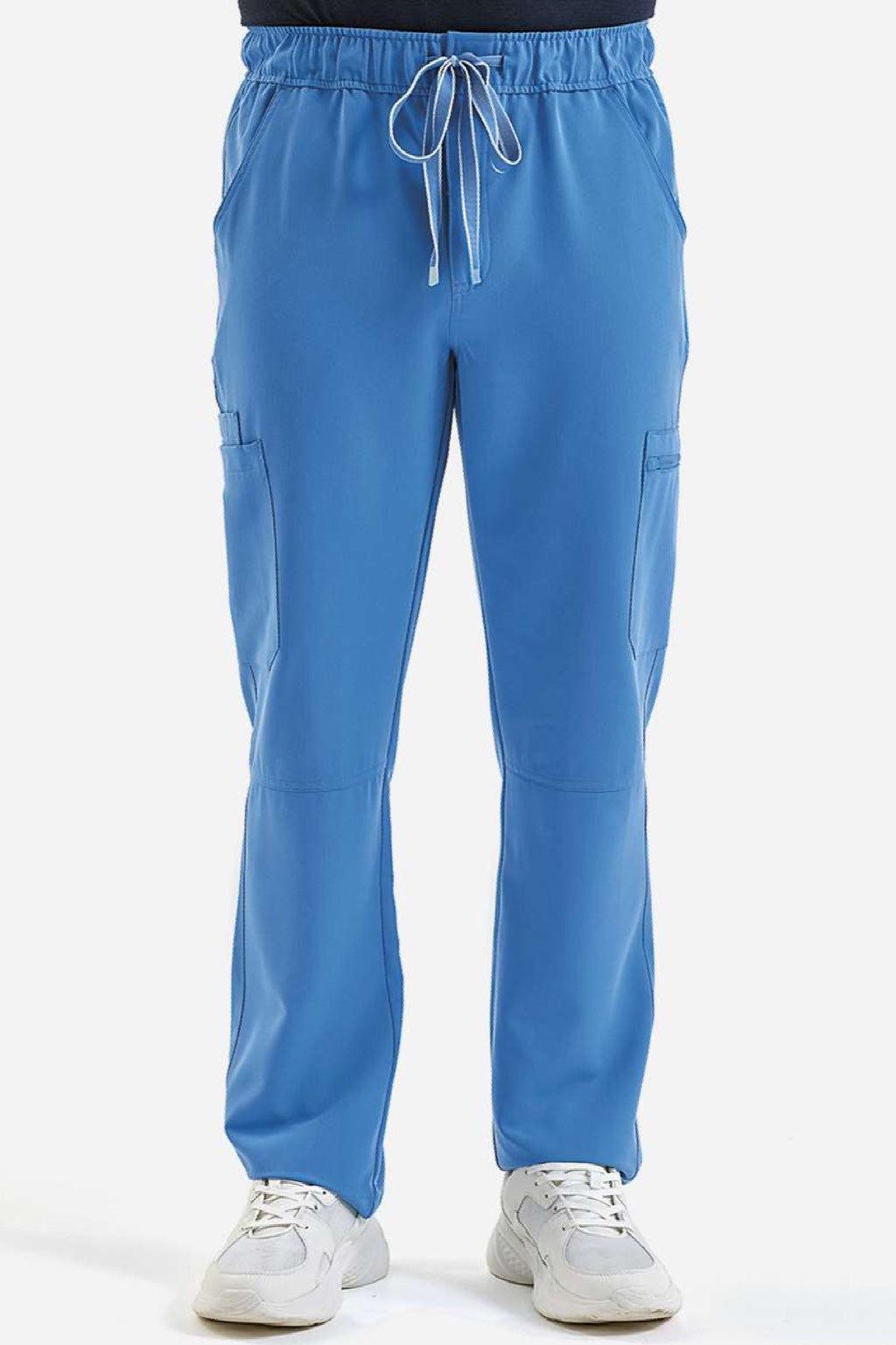 Onna NN500 Mens Relentless Stretch Cargo Scrub Pants w/ Pockets Ceil Blue Model Front