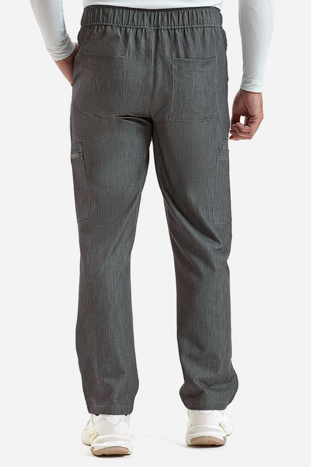 Onna NN500 Unisex Relentless Stretch Cargo Scrub Pants Dynamo Grey Model Back