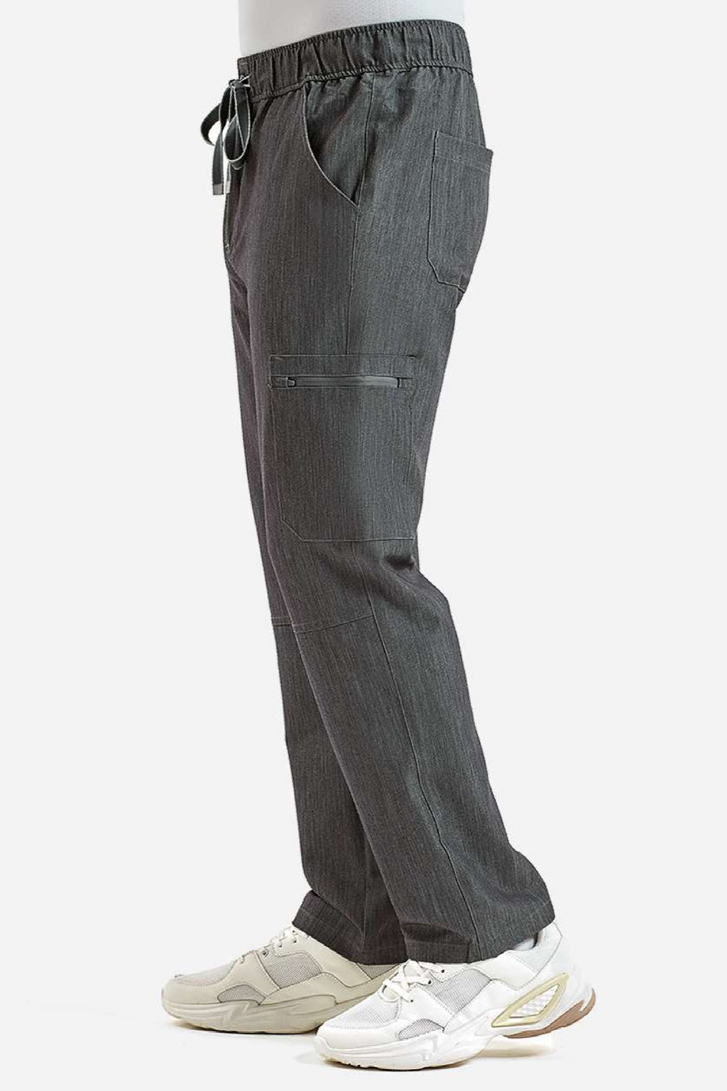 Onna NN500 Unisex Relentless Stretch Cargo Scrub Pants Dynamo Grey Model Side