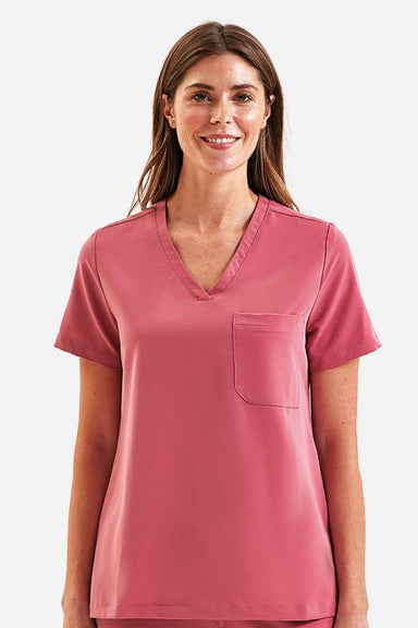 Onna NN300 Unisex Limitless Stretch V-Neck Scrub Top w/ Pocket Calm Pink Model Front
