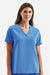 Onna NN300 Unisex Limitless Stretch V-Neck Scrub Top w/ Pocket Ceil Blue Model Front