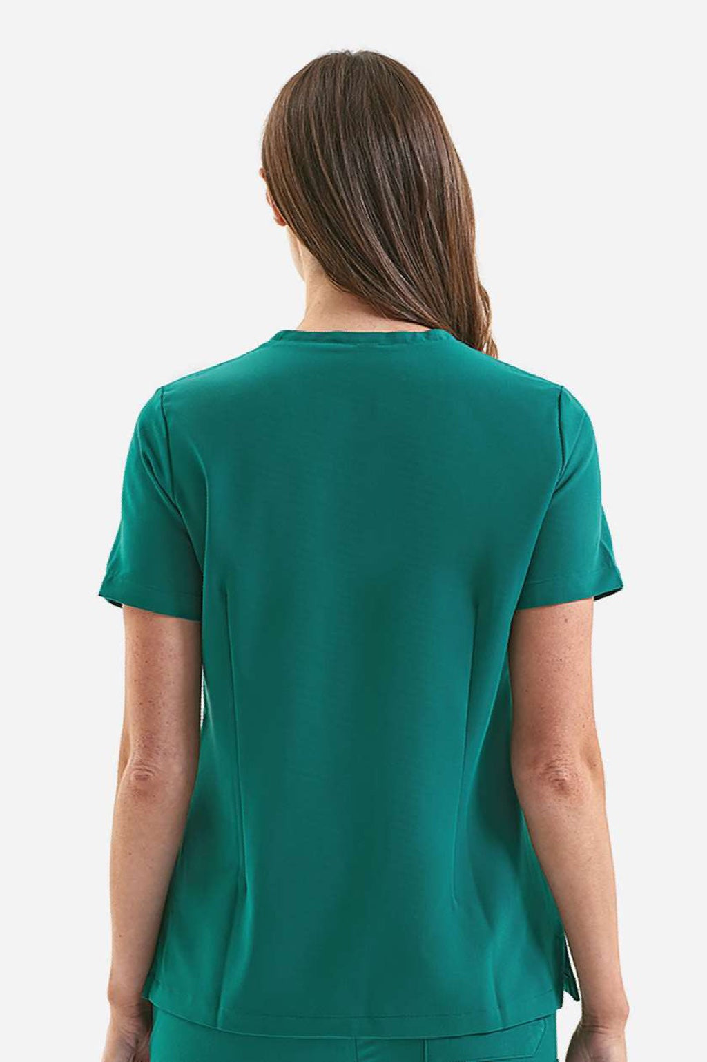 Onna NN300 Unisex Limitless Stretch V-Neck Scrub Top w/ Pocket Clean Green Model Back