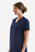 Onna NN300 Unisex Limitless Stretch V-Neck Scrub Top w/ Pocket Navy Blue Model Side