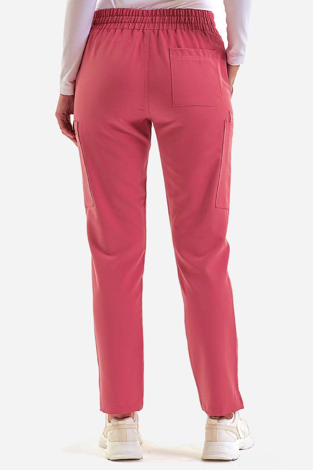 Onna NN600 Unisex Relentless Stretch Cargo Scrub Pants Calm Pink Model Back