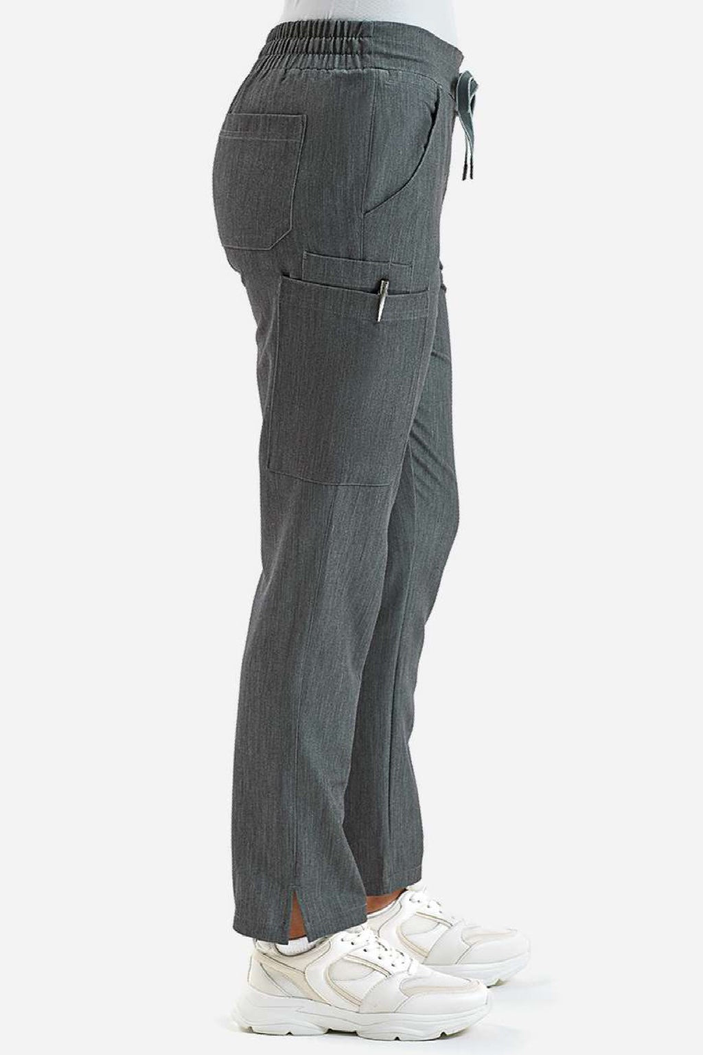 Onna NN600 Unisex Relentless Stretch Cargo Scrub Pants Dynamo Grey Model Side