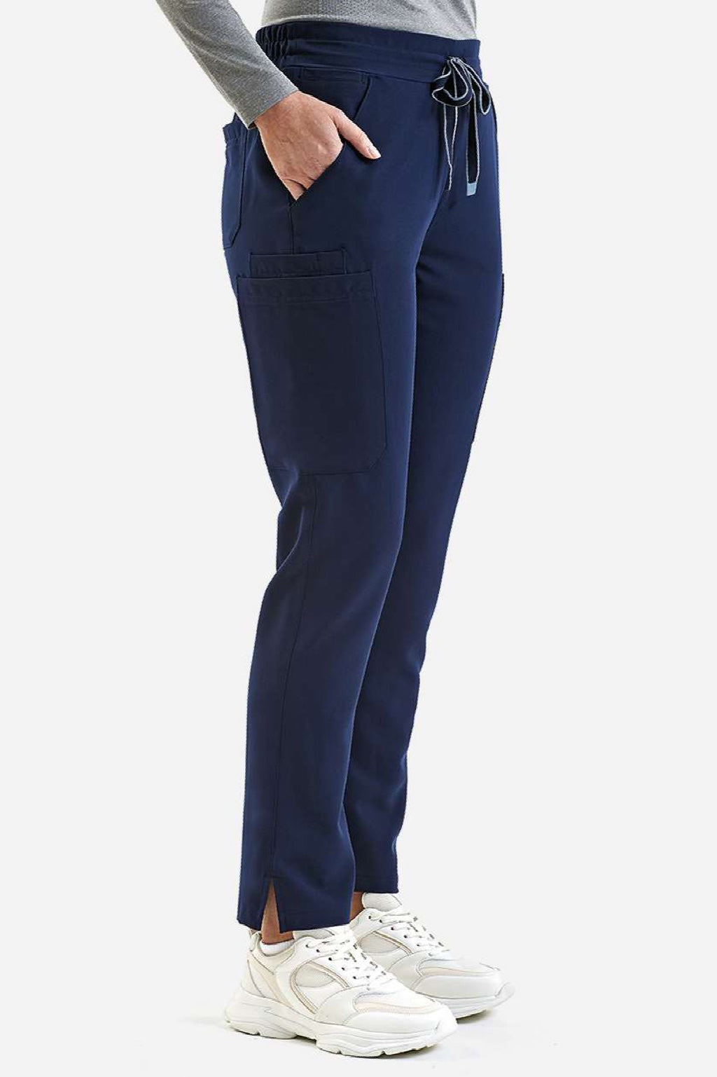 Onna NN600 Unisex Relentless Stretch Cargo Scrub Pants Navy Blue Model Side