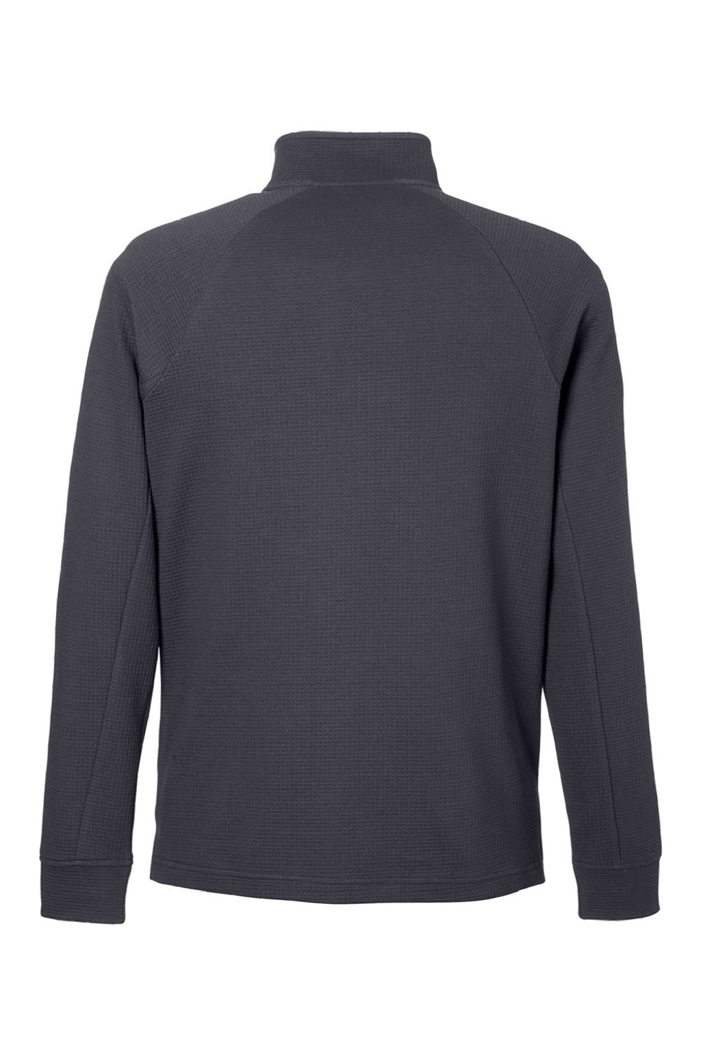 North End NE200 Mens Rhythm Waffle 1/4 Zip Sweatshirt w/ Pouch Pocket Carbon Grey Flat Back