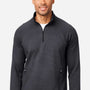 North End Mens Rhythm Waffle Moisture Wicking 1/4 Zip Sweatshirt w/ Pouch Pocket - Carbon Grey - New