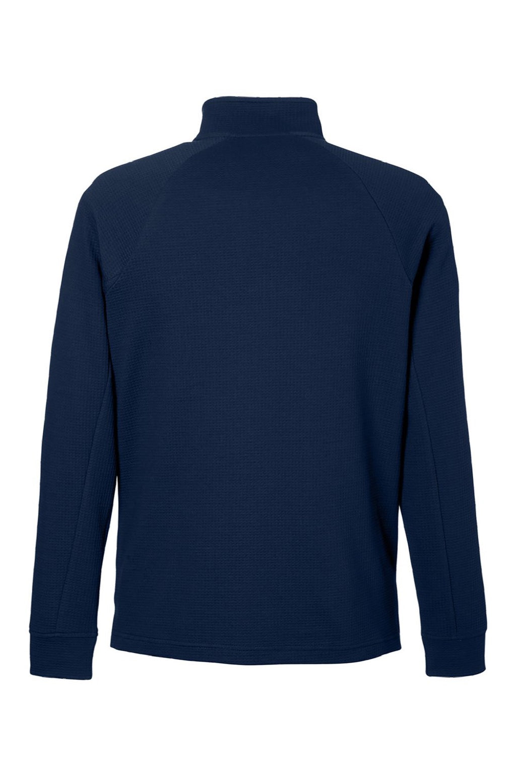 North End NE200 Mens Rhythm Waffle 1/4 Zip Sweatshirt w/ Pouch Pocket Classic Navy Blue Flat Back