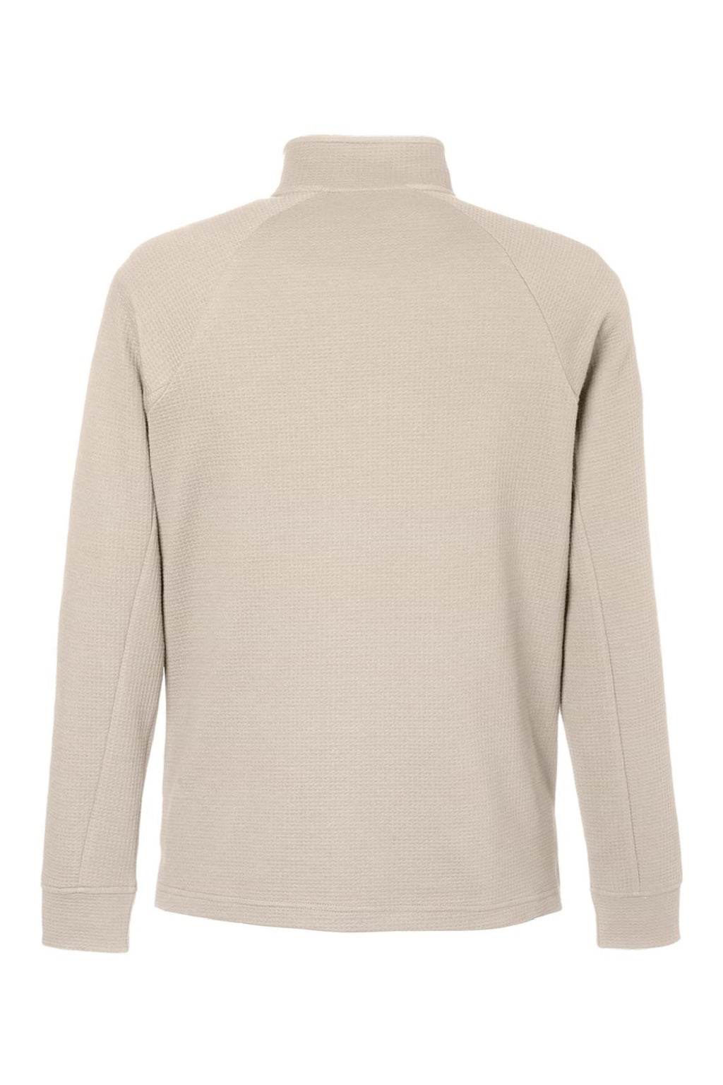 North End NE200 Mens Rhythm Waffle 1/4 Zip Sweatshirt w/ Pouch Pocket Oatmeal Flat Back