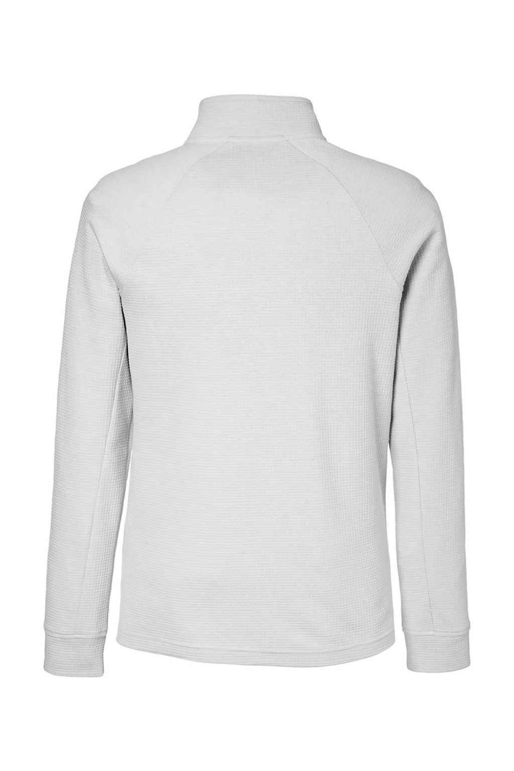 North End NE200 Mens Rhythm Waffle 1/4 Zip Sweatshirt w/ Pouch Pocket Platinum Grey Flat Back