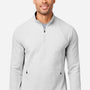 North End Mens Rhythm Waffle Moisture Wicking 1/4 Zip Sweatshirt w/ Pouch Pocket - Platinum Grey - New