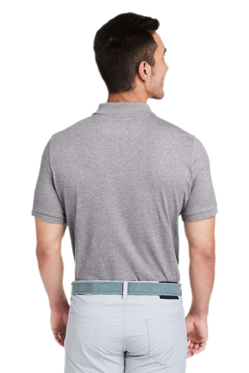 Vineyard Vines G011147 Mens Edgartown Pique Short Sleeve Polo Shirt Barracuda Grey Model Back