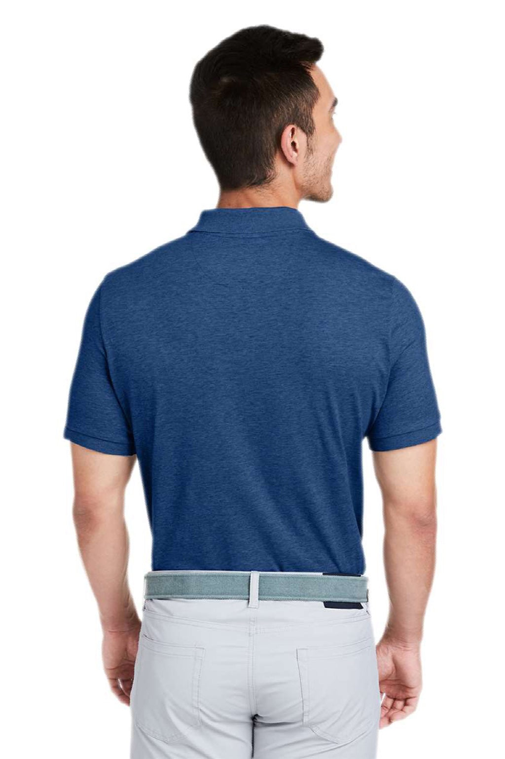 Vineyard Vines G011147 Mens Edgartown Pique Short Sleeve Polo Shirt Deep Bay Blue Model Back