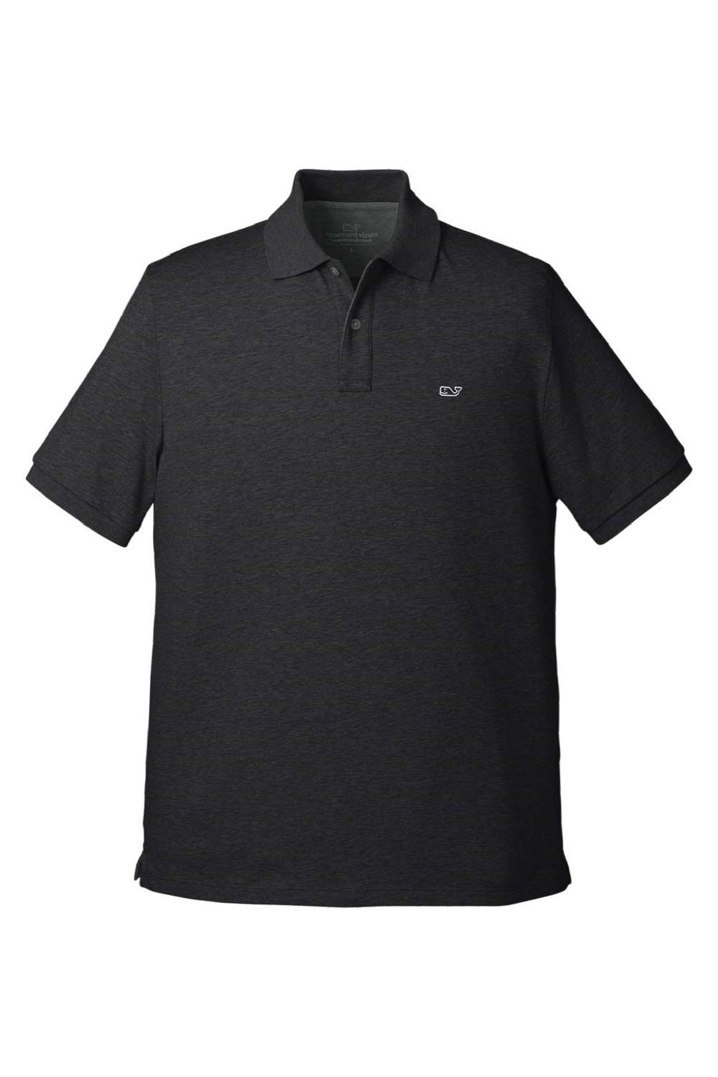 Vineyard Vines G011147 Mens Edgartown Pique Short Sleeve Polo Shirt Jet Black Flat Front