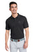 Vineyard Vines G011147 Mens Edgartown Pique Short Sleeve Polo Shirt Jet Black Model Front