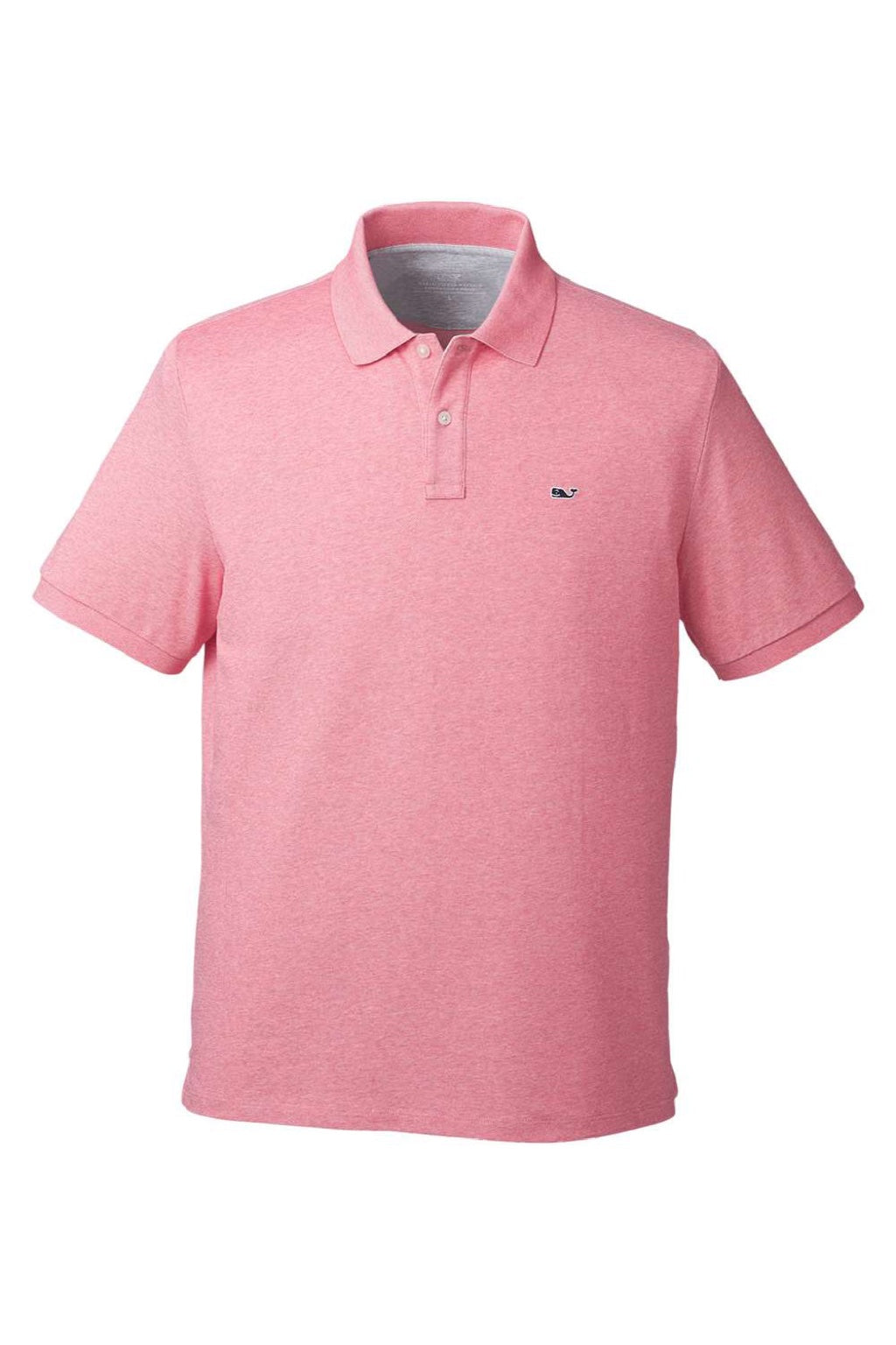 Vineyard Vines G011147 Mens Edgartown Pique Short Sleeve Polo Shirt Lobster Reef Pink Flat Front