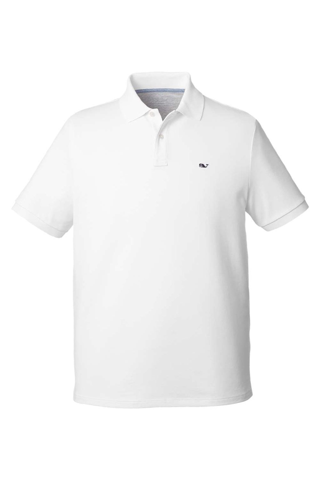 Vineyard Vines G011147 Mens Edgartown Pique Short Sleeve Polo Shirt White Cap Flat Front