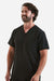 Onna NN200 Mens Limitless Stretch V-Neck Scrub Top w/ Pocket Black Model Side