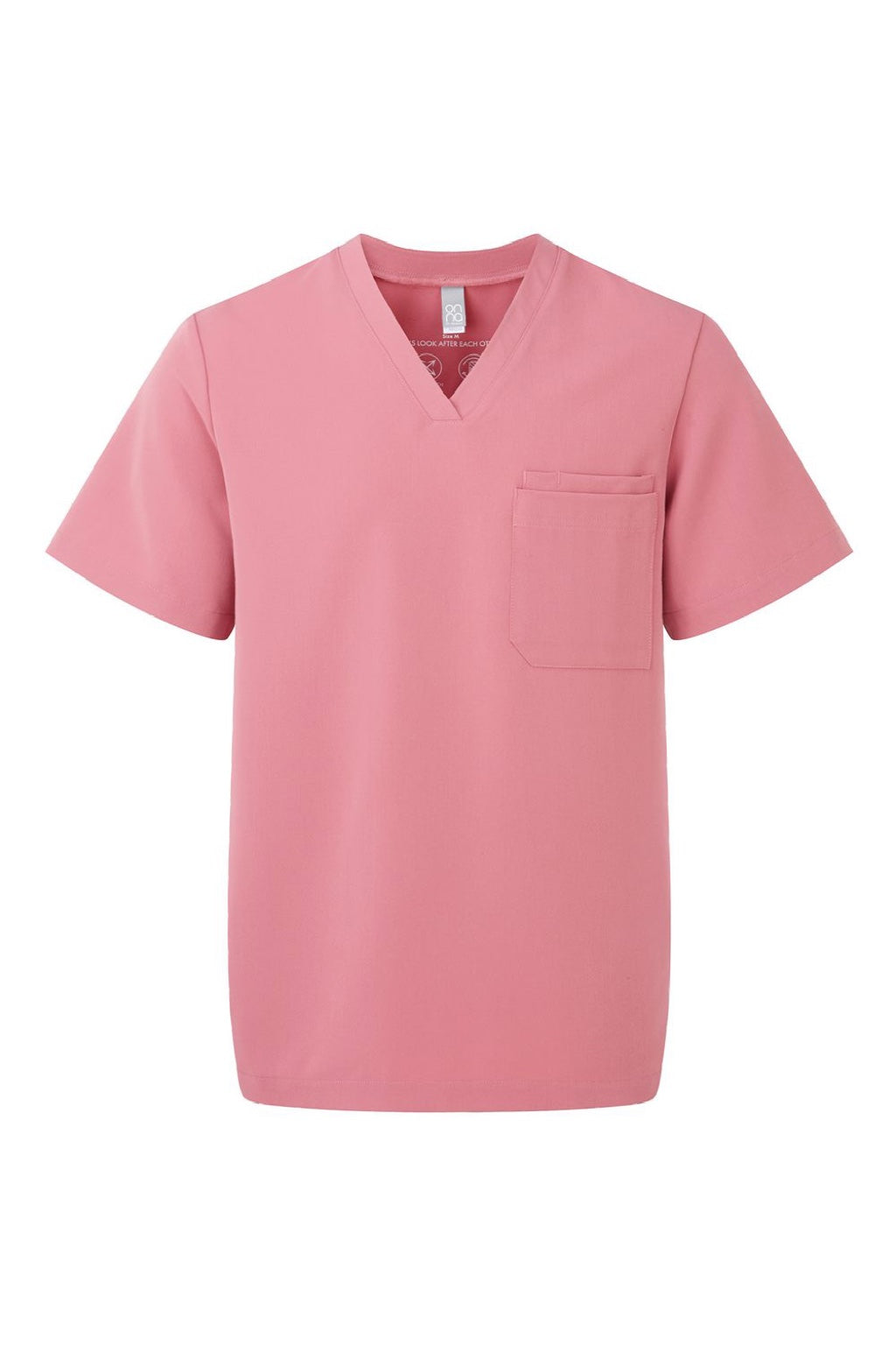 Onna NN200 Unisex Limitless Stretch V-Neck Scrub Top w/ Pocket Calm Pink Flat Front
