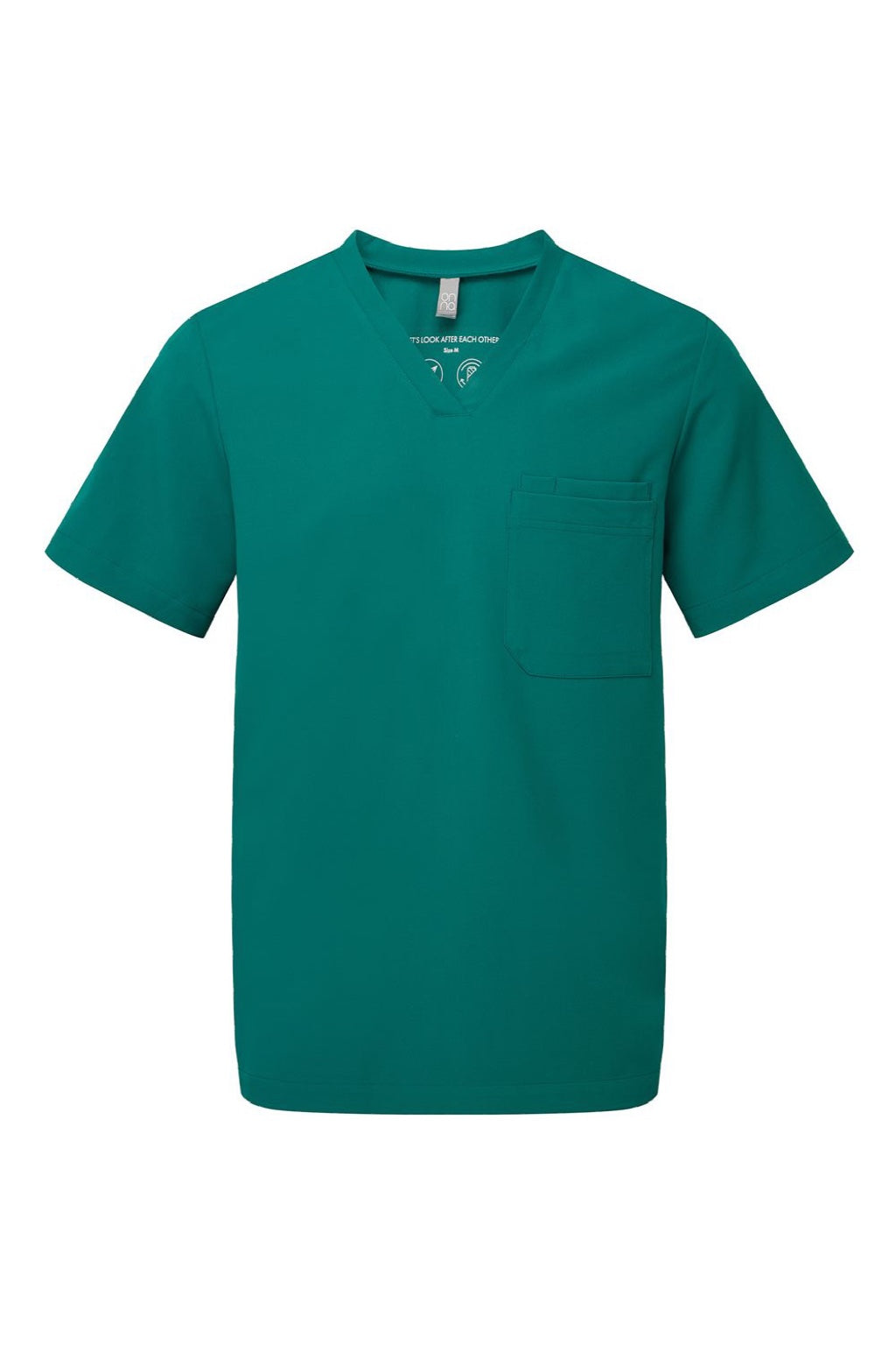 Onna NN200 Unisex Limitless Stretch V-Neck Scrub Top w/ Pocket Clean Green Flat Front
