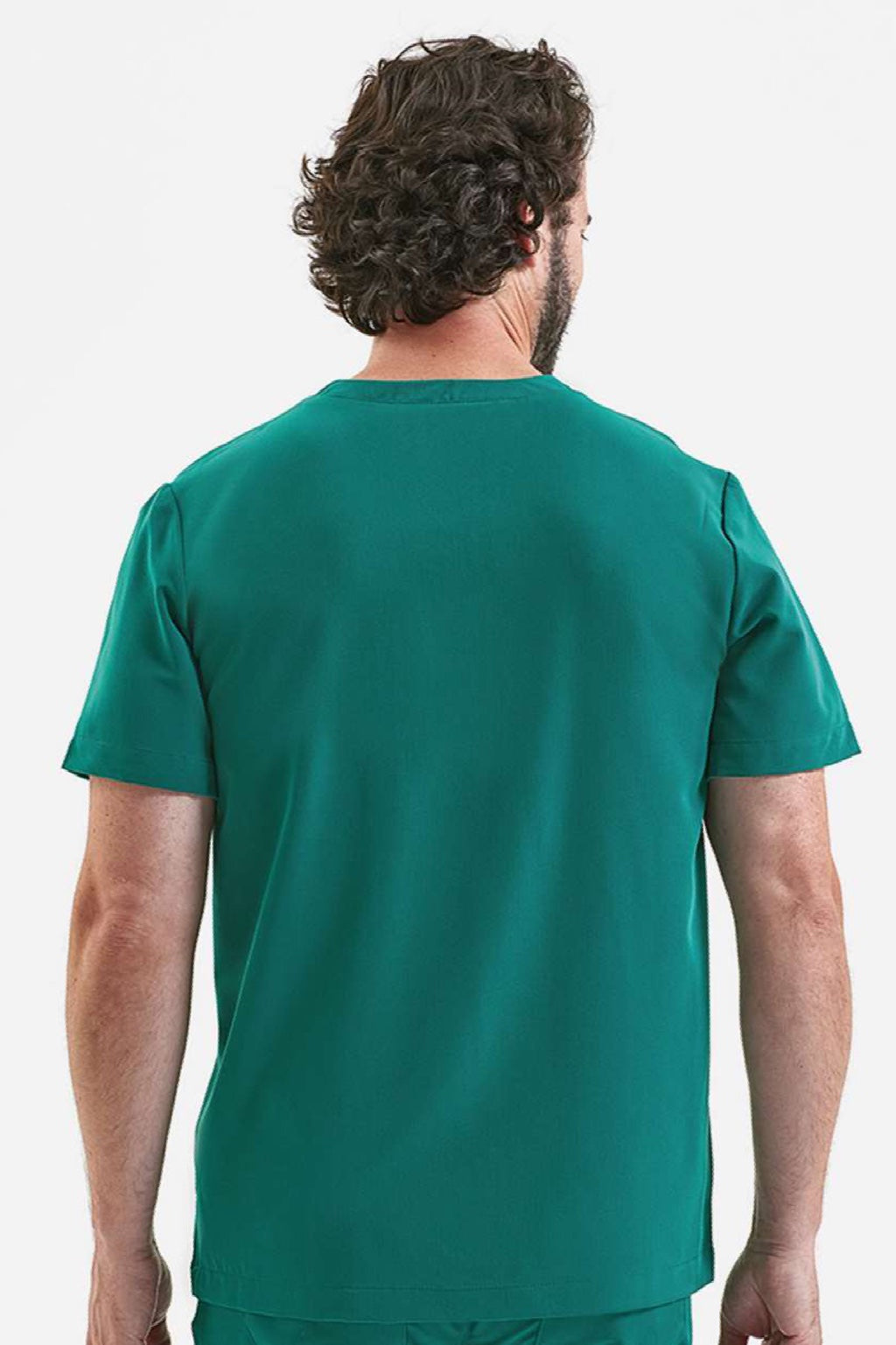 Onna NN200 Unisex Limitless Stretch V-Neck Scrub Top w/ Pocket Clean Green Model Back