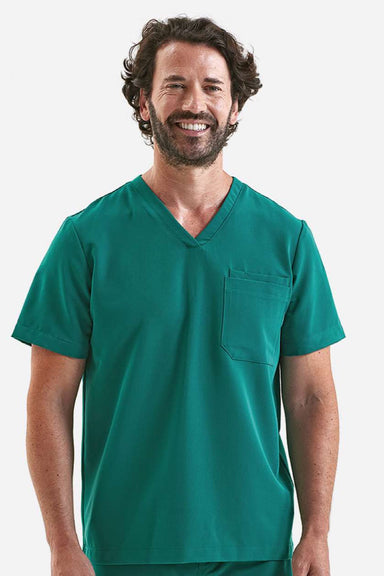 Onna NN200 Unisex Limitless Stretch V-Neck Scrub Top w/ Pocket Clean Green Model Front