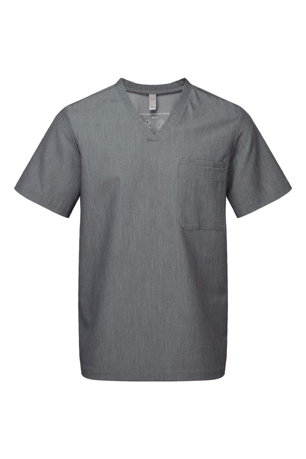 Onna NN200 Unisex Limitless Stretch V-Neck Scrub Top w/ Pocket Dynamo Grey Flat Front