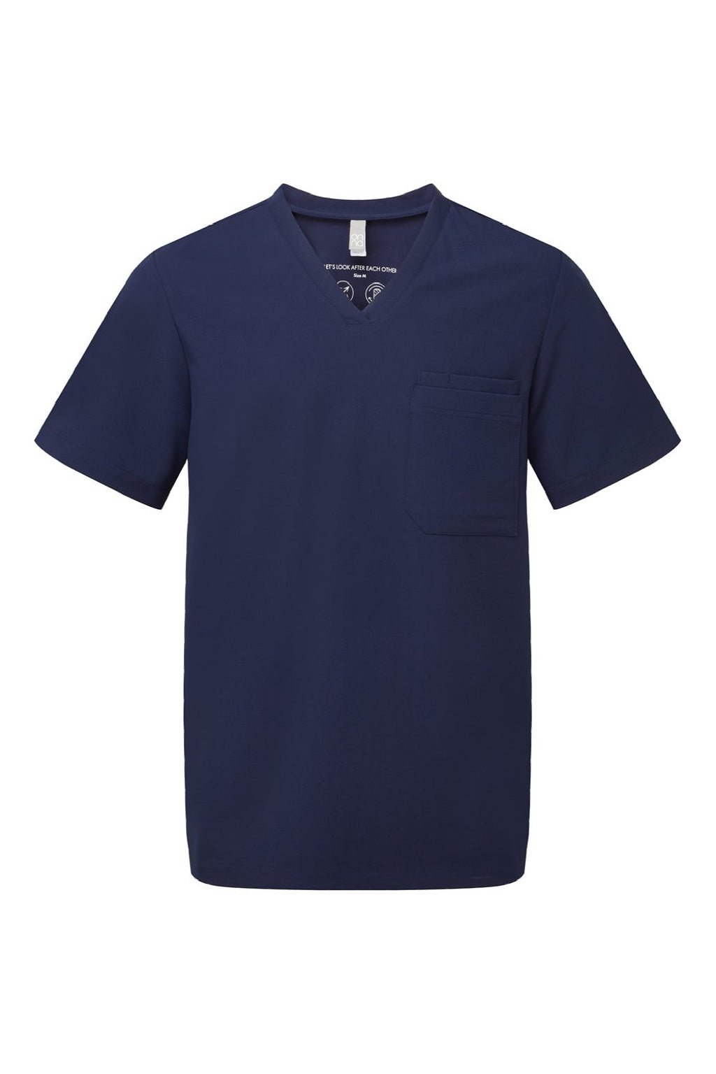 Onna NN200 Unisex Limitless Stretch V-Neck Scrub Top w/ Pocket Navy Blue Flat Front