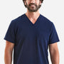 Onna Mens Limitless Stretch V-Neck Scrub Top w/ Pocket - Navy Blue - New
