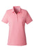 Vineyard Vines G001189 Womens Edgartown Pique Short Sleeve Polo Shirt Lobster Reef Pink Flat Front