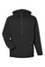 North End NE810 Mens Aura Lightweight 1/4 Zip Packable Hooded Anorak Jacket Black/Carbon Grey Flat Front