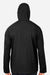 North End NE810 Mens Aura Lightweight 1/4 Zip Packable Hooded Anorak Jacket Black/Carbon Grey Model Back