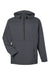 North End NE810 Mens Aura Lightweight 1/4 Zip Packable Hooded Anorak Jacket Carbon Grey/Black Flat Front
